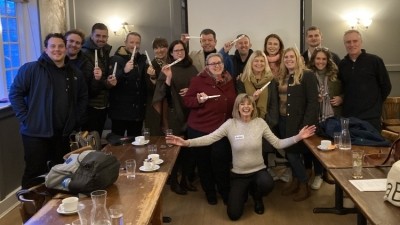 Team goals: the Adnams sales team with Annabel Smith (centre wearing grey top)