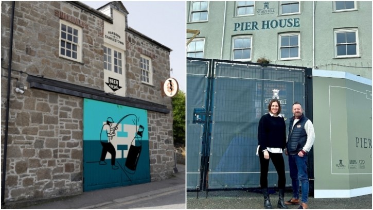 Coastal vibes: Harbour Beer House and St Austell area manager Helen Sprason with Paul Harvey, Pier House general manager