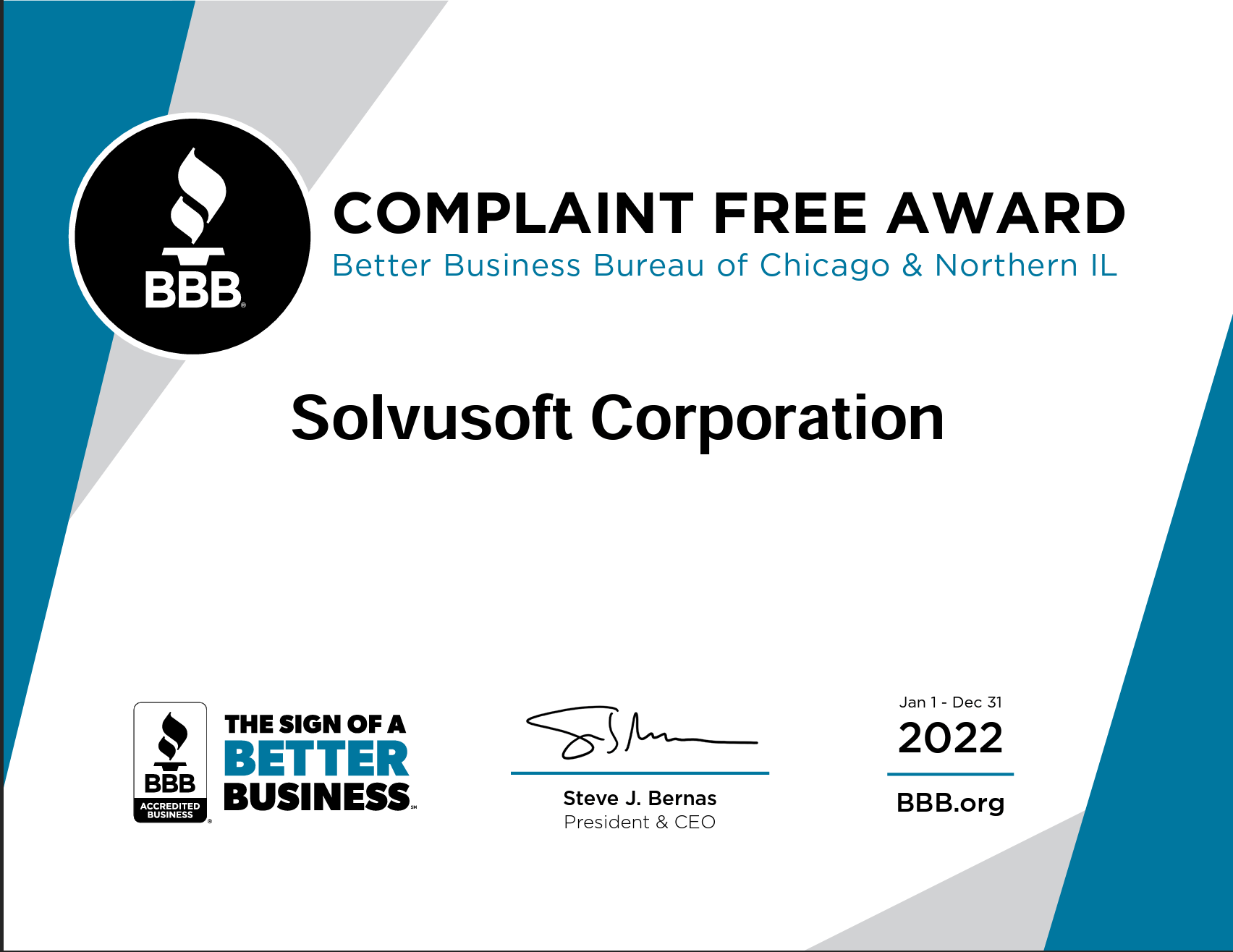 Complaint free award